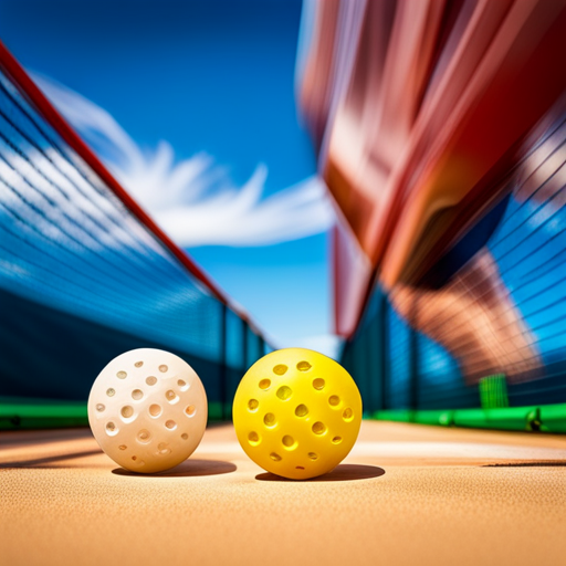 Damaged Pickleballs on a court